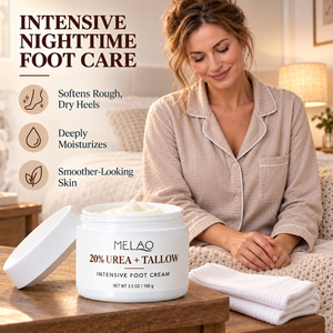 Crema per Piedi OEM all'Urea 20% e Sebo 3.5oz, Trattamento Intensivo <span class=keywords><strong>con</strong></span> Burro di Karité, Olio di Jojoba e Pantenolo, Ammorbidisce <span class=keywords><strong>Talloni</strong></span> Ruvidi e Secchi - Product Image 2