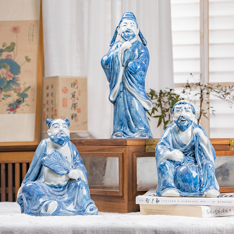 銅 細工 中国神話八仙過海 屏風 挿屏 茶台 文机 装飾品 工芸品 置物 手工制作的青花瓷八仙雕像手绘中国神话人物雕塑| Alibaba.com