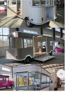 Mini réfrigérateur en aluminium équipé, enseigne LED, saucisse italienne, grill entièrement équipé, friteuse, caravane mobile métallique, nourriture, en-cas - Product Image 4