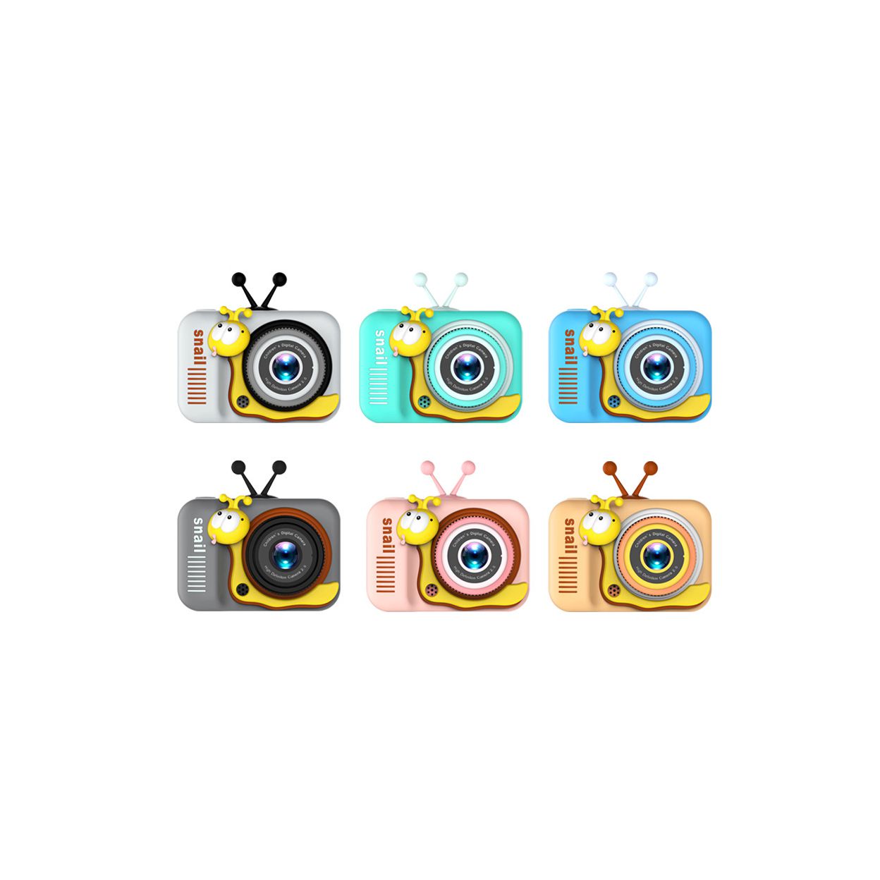 Children's Fun Snail Pattern Photo Camera New Type with CMOS Imaging Sensor