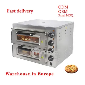 고품질 빵집 장비 대중음식점을 위한 상업적인 두 배 갑판 피자 제작자 싱크대 전기 피자 오븐