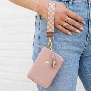 Boshiho Leather Passport Holder RFID Travel Business Credit Card Protector Custom Passport Cover with <b>Wristlet</b> Strap - Product Image 5