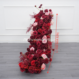 DKB Decoración para el Pasillo de Bodas y Eventos, Camino de Mesa con Flores Artificiales de Seda, Camino de Mesa con Rosas Artificiales para Arreglos Florales - Product Image 2
