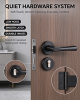 Portes intérieures en bois MDF insonorisées au design chinois moderne, en bois massif pour chambre à coucher et salle de bain