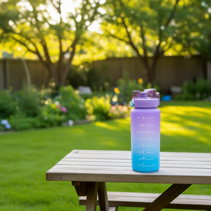 Botella de Agua Motivacional Colorida Myrva, Paquete de 3, Tapa de Empuje y Tracción, Plástico, para Senderismo y Camping - Product Image 2