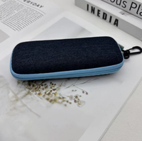 Étui à lunettes en jean personnalisé avec logo, pochette souple pour lunettes, sac de rangement pour lunettes de voyage, cadeau promotionnel