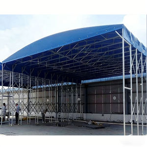   Tente commerciale robuste à ouverture et fermeture manuelle, auvent rétractable en PVC - Structure renforcée, pliable, mobile, résistante aux intempéries - Product Image 1