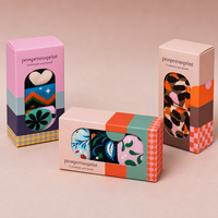 Boîte d'emballage personnalisée pour chaussettes avec fenêtre ovale, boîte en papier imprimée colorée pour chaussettes de mode