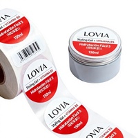 Étiquettes adhésives personnalisées en PE laminé imperméable, impression numérique, design gel coiffant cosmétique, finition métallique brillante, motif vitamine B5