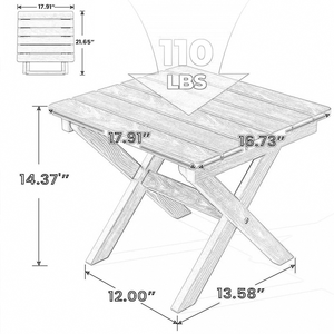 โต๊ะและเก้าอี้กลางแจ้งทำจากไม้ HDPE แบบพับได้กันน้ำ - Product Image 5