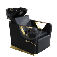 Salon de coiffure de luxe bol de shampoing chaise de shampoing de massage meubles de salon unités de lavage à contre-courant chaise de lavage de cheveux avec bassin