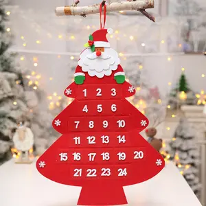Neues Design Santa Filz Weihnachten hängen Dekoration Holz Papier Advents kalender