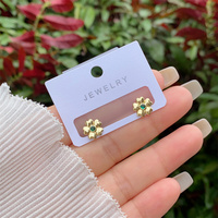 À la mode multi-style cuivre plaqué or 18 carats diamant intégré Zircon fleur série boucles d'oreilles pour les femmes tenue quotidienne cadeau