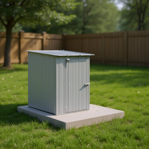 Light Grey Galvanized Steel Dog House 65 X 420 X 71 In Durable Outdoor Pet Shelter For <b>Large</b> Dogs - Product Image 2