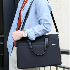 Custom Unisex 15 Inch <strong>Laptop</strong> <strong>Nylon</strong> Soft Briefcase Polyester Lining Lightweight Zipper Closure Waterproof Business Handbag Single - Product Image 3
