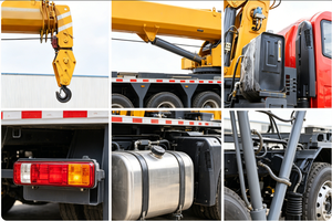 Grue montée sur <span class=keywords><strong>camion</strong></span> Dongfeng de 6,3 tonnes, grue hydraulique à bras droit, caisse de chargement 360° °   Système de rotation pour la construction municipale et l'exploitation minière CE - Product Image 4