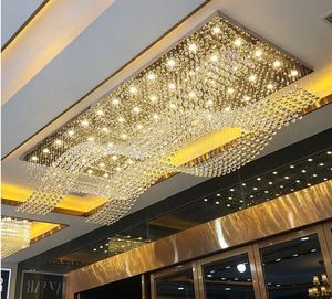 Direkt vom Hersteller Maßgefertigter Moderner Kristall-Rosetten-Perlenstrang LED-Kronleuchter Deckenlampe für Große Hotel-Lobby Atrium-Projekte - Product Image 4