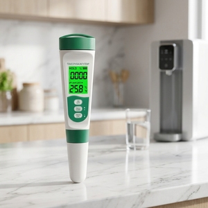 Testeur <span class=keywords><strong>d</strong></span>'<span class=keywords><strong>eau</strong></span> numérique portable TDS, stylo testeur de pH, testeur de salinité, testeur de qualité de l'<span class=keywords><strong>eau</strong></span> 5 en 1 avec rétroéclairage <span class=keywords><strong>vert</strong></span> - Product Image 1