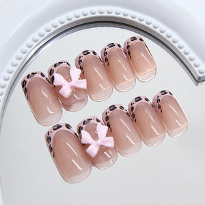 <span class=keywords><strong>Faux</strong></span> <span class=keywords><strong>ongles</strong></span> carrés imprimé léopard guépard 24 pièces, tendance chaton, nouveau <span class=keywords><strong>gel</strong></span>, charme 3D Y2K, avec colle - Product Image 4