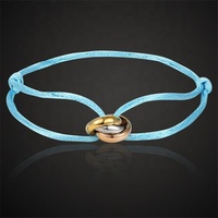 Yiwu Aceon Velle-Bracelet en acier inoxydable à Double nœud, corde ajustable colorée, Design de marque, simple, à trois anneaux bombés, entrelacés