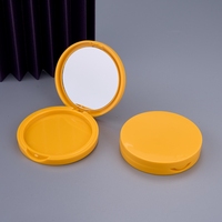 Boîte de rangement ronde personnalisée en gros pour poudre compacte colorée avec miroir, boîte à cils circulaire à 1 couche