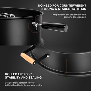 Model baru baja tahan karat barbekyu Rotisserie BBQ ketel Rotisserie cincin dengan pegangan - Product Image 3