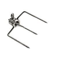 Fourchettes à viande robustes résistantes à la chaleur, en acier inoxydable chromé, tiges carrées pour brochettes, compatibles avec les outils de barbecue de 3/8 pouces