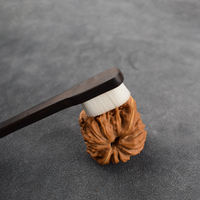 Brosse en nylon ultra-dense et souple à manche en bois, à tête ondulée et plate, pour le polissage et le nettoyage des perles de Bodhi, de noix et de Bouddha (DIY, OEM)