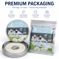 Collier de relaxation pour chat OEM ODM personnalisé, flacon en aluminium étanche 60 jours, apaisant, confortable, aux extraits botaniques naturels pour un calme durable