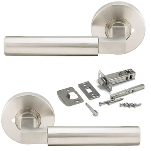 Meilleure vente Poignée de porte moderne à levier lisse en acier inoxydable 304 robuste pour la confidentialité, ambidextre, installation facile, argent - Product Image 1