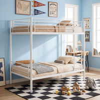 Lit superposé en métal facile à assembler, taille double, lit moderne pour enfants avec échelle et barrière de sécurité pour hôtel, appartement, chambre à coucher