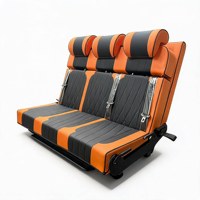 Siège triple pliable de type chariot pour camping-cars OLIVER ; banquette arrière réglable transformable en lit