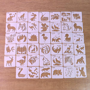 Pochoirs <span class=keywords><strong>animaux</strong></span> mignons réutilisables pour la <span class=keywords><strong>peinture</strong></span>, pochoirs personnalisés pour le dessin sur bois rochers toile tissu bricolage artisanat carte verre poterie - Product Image 2