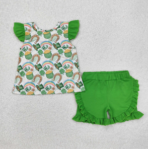 2026 Toddler Girls Summer Outfits Kids Sibling <strong>St</strong>.<strong>Patricks</strong> <strong>Day</strong> Clothing T-shirt+Shorts Set Two Piece <strong>Clothes</strong> - Product Image 2