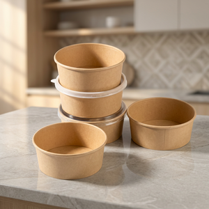 Bols en papier de qualité alimentaire pour soupes chaudes, nouilles, curry, pâtes et emballages de repas à emporter pour restaurants - Product Image 2