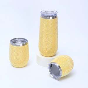 Mug isotherme en acier inoxydable sous vide, 12 oz, durable, en forme de U, avec strass, pour café - Product Image 3