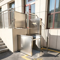 Plateforme élévatrice hydraulique verticale pour fauteuil roulant en acier inoxydable, étanche, 350 kg, 2 m, 3 m, 4 m, pour installation extérieure en villa