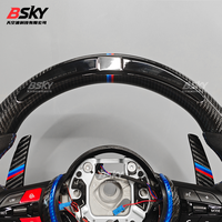Volant en fibre de carbone pour BMW F30 F10 M5 F90 F20 X5 E70 X6 X6M E71 E46 M3 E39 E 70 E60 E90 E92 M4 G20 G30 avec LED M Sport