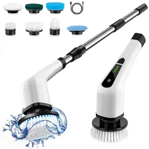 Có thể sạc lại phòng tắm cầm tay điện quay Scrubber 7 trong 1 đa chức năng Bàn chải điện để làm sạch