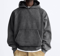 Sweat à capuche surdimensionné personnalisé pour homme, en molleton 100 % coton, de haute qualité, épais, effet vintage, pour l'automne, style streetwear