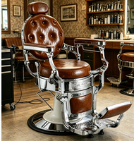 Fauteuils de coiffure de luxe à cadre doré, vente directe du fabricant Hon chair, pour salons de coiffure haut de gamme avec fonction inclinable.