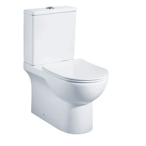 Oferta Especial Inodoro de Cerámica para Baño con Doble Descarga, Diseño sin Borde, de Dos Piezas, Alargado, Contemporáneo, con Sifón en P/S en el Suelo - Product Image 1