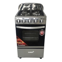 Cuisinière à gaz Xunda 20 pouces à 4 brûleurs, autoportante, avec four intégré, cuisinière à gaz avec four