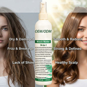 Après-shampoing sans rinçage 14-en-1 à l'huile de coco pour cheveux noirs bouclés crépus secs et abîmés - Soin capillaire hydratant et nourrissant - Product Image 6