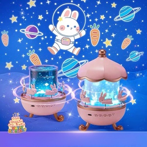 ของขวัญวันหยุด บ้านกระต่ายน่ารัก โคมไฟโปรเจคเตอร์ LED โมเดิร์น กล่องดนตรีโรแมนติก ลำโพงบลูทูธ ชาร์จได้ เครื่องช่วยการนอนหลับเสียงสีขาว - Product Image 3