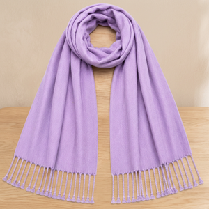 ผ้าคลุมไหล่พัชมีนาผ้าวิสโคสสุดหรู - ผ้าคลุมกันหนาวแบบมีพู่ห้อย ดีไซน์สง่างาม เหมาะสำหรับงานทางการและสวมใส่ในชีวิตประจำวันช่วงฤดูหนาว - Product Image 2