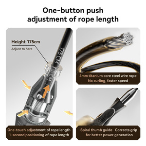 Một nút bấm có thể điều chỉnh nhảy dây, xoắn ốc ngón tay cái hướng dẫn thiết kế cho chính xác grip, tất cả các kim loại trọng thể dục dây - Product Image 4