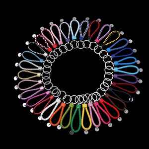 Colorful Handmade Braided Leather Cord Keychain Stainless Steel <b>Key</b> Ring Simple Fashion <b>Key</b> Chain Accessories for Women Men Kids - Product Image 1
