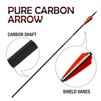 Flèches de chasse en carbone 6.2mm ID en gros pour équipement et accessoires de tir à la cible d'arc classique et à poulies