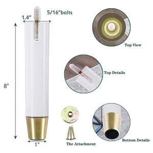 8 "acrilico vetro cristallo oro gambe mobili si assottiglia chiaro <span class=keywords><strong>divano</strong></span> armadio tavolino panca gambe di ricambio <span class=keywords><strong>divano</strong></span> piedi <span class=keywords><strong>divano</strong></span> - Product Image 3